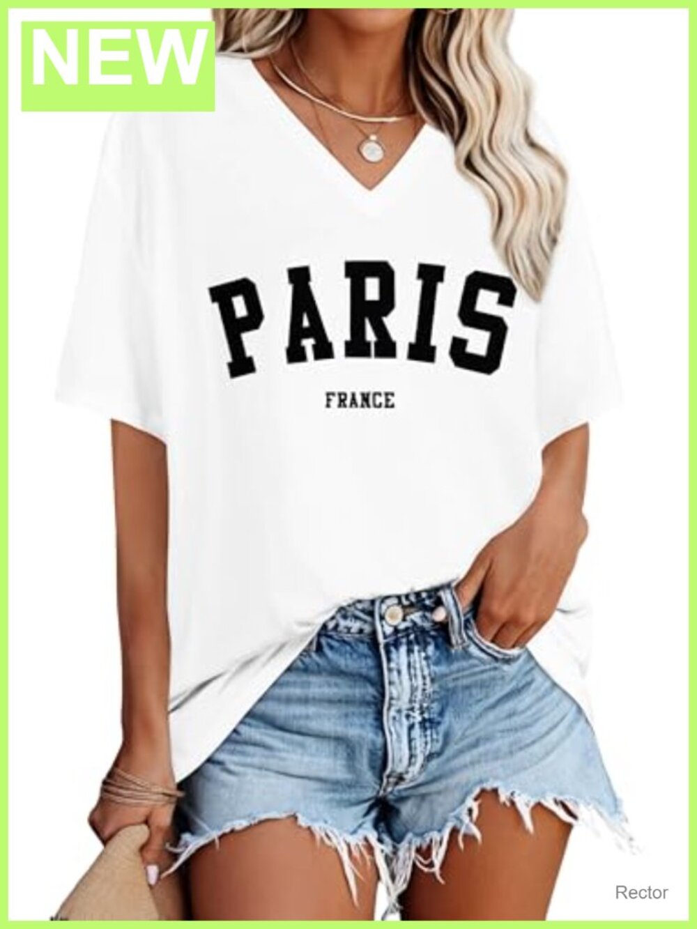 Oversized V-Neck Short Sleeve Graphic Summer Casual T-Shirt